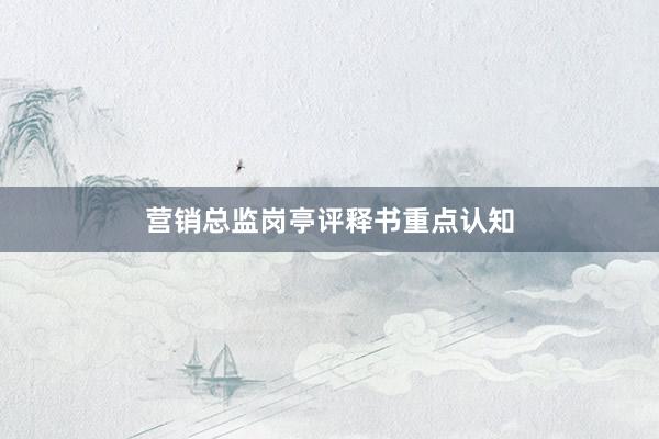 营销总监岗亭评释书重点认知